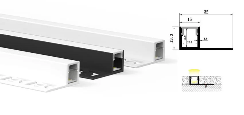 Aluminum Profile 3213 L1000mm for 10mm Strips
