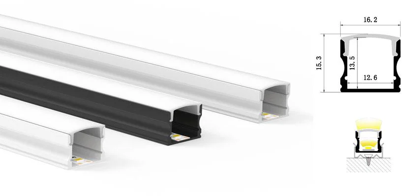 Aluminum Profile B1715 L1000mm for 10mm Strips