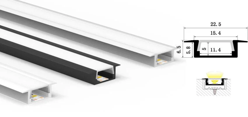 Aluminum Profile B2207 L1000mm for 10mm Strips