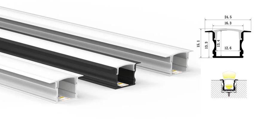 Aluminum Profile B2415 L1000mm for 10mm Strips
